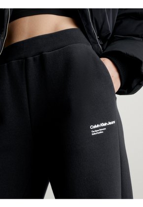 Jogger Negro De Felpa De Algodón Calvin Klein