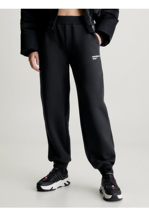 Jogger Negro De Felpa De Algodón Calvin Klein