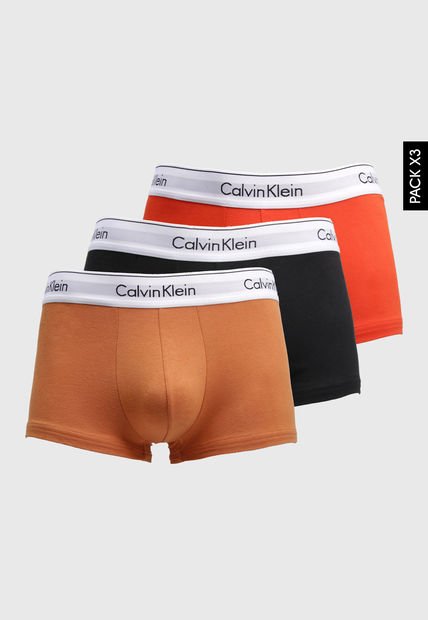 Bóxer x3 Terracota-Naranja-Negro Calvin Klein