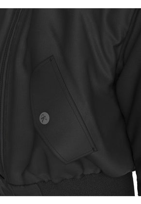 Chaqueta Negra Bomber Holgada De Satén Calvin Klein