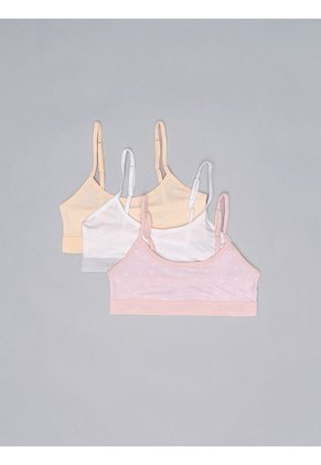 Paquete De 3 Bralettes Classic Para Niña Multicolor Calvin Klein
