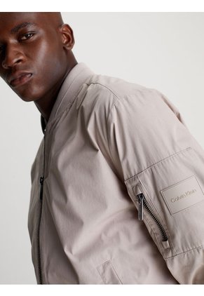 Chaqueta Beige Bomber De Nailon De Algodón Calvin Klein