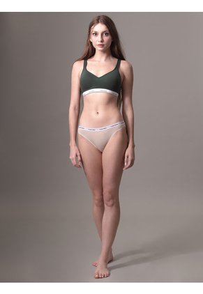 Pantie Beige Tipo Bikini Clásicas - Modern Logo Calvin Klein