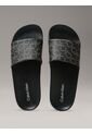 Sandalias Negras Con Estampado De Monograma Calvin Klein de Calvin Klein