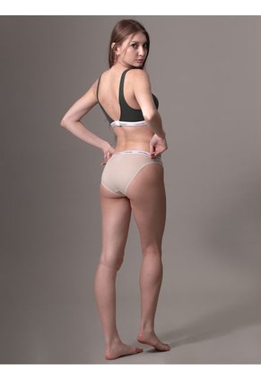 Pantie Beige Tipo Bikini Clásicas - Modern Logo Calvin Klein