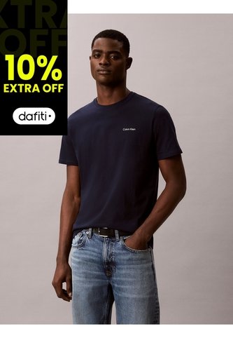 Camiseta Azul Con Micro Logo Calvin Klein Calvin Klein