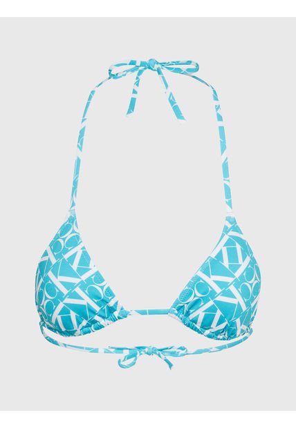 Parte Azul De Arriba De Bikini De Triángulo - CK Monogram Calvin Klein