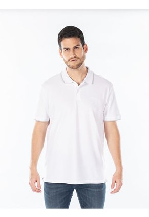 Polo Blanco Piqué De Algodón Calvin Klein