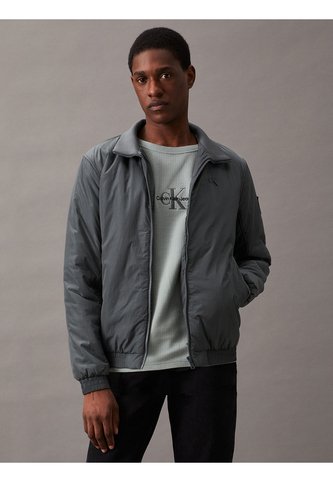 Chaqueta Gris De Nailon Acolchado Con Cremallera Calvin Klein Calvin Klein