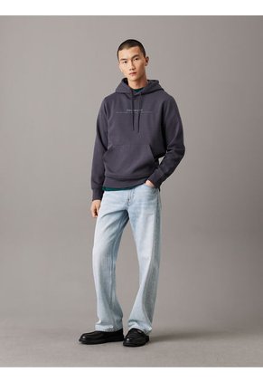 Buzo Negro Con Capota Y Logo Pequeño Calvin Klein