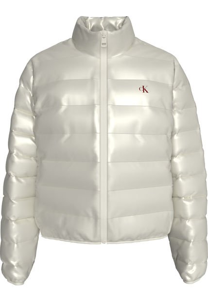 Chaqueta Blanca Acolchada De Plumón Con Brillo Ultraligero Calvin Klein