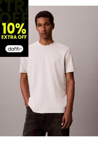 Camiseta Beige De Algodón Supima Con Logo Calvin Klein Calvin Klein