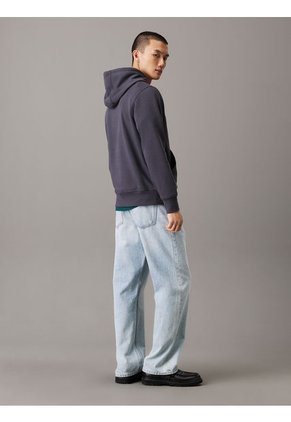 Buzo Negro Con Capota Y Logo Pequeño Calvin Klein