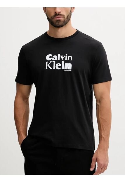 Camiseta Negra Con Estampado Gráfico De Logo En Estilo Bold Calvin Klein