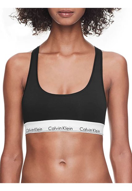 Bralette Negro Algodón Negro Calvin Klein
