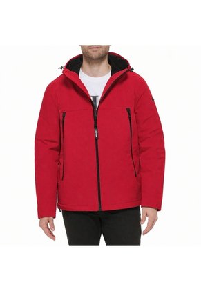 Chaqueta Roja Soft Shell Con Capota Y Forro De Sherpa Calvin Klein