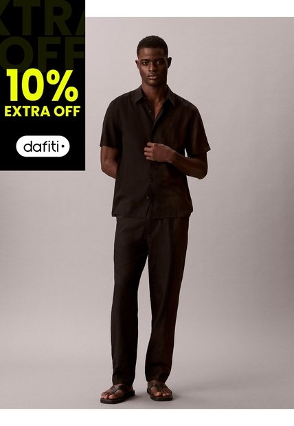 Camisa Negra Clásica De Manga Corta Calvin Klein