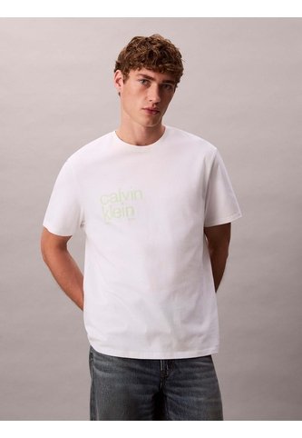 Camiseta Blanca Con Logo Estampado En Alineado Derecho Calvin Klein Calvin Klein