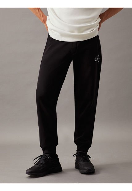 Jogger Negro De Chándal Con Monograma Calvin Klein