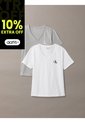 Pack Gris De 2 Camisetas Con Cuello En V Calvin Klein de Calvin Klein