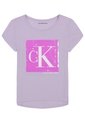 Camiseta Morado Con Logotipo De Lentejuelas Para Niña Calvin Klein de Calvin Klein
