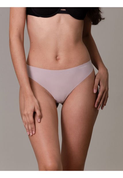 Tanga Morado Invisible Con Logo En El Lateral Calvin Klein