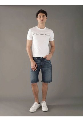 Camiseta Blanca Con Logo Institutional Bicolor Calvin Klein