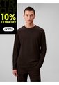 Camiseta Negra Manga Larga De Algodón Supima Interlock Calvin Klein de Calvin Klein
