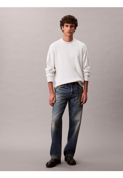 Saco Beige De Tejido Boxy En Punto Técnico Con Cuello Semi Alto Calvin Klein