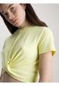 Camiseta Cropped Con Twist Mujer Amarillo Calvin Klein de Calvin Klein