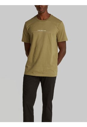 Camiseta Verde Con Logo Pequeño Calvin Klein