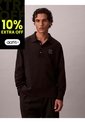 Polo Negro Manga Larga De Canalé Doble Cara Calvin Klein de Calvin Klein