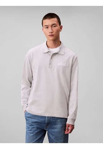 Polo Gris De Manga Larga Con Tejido Sacos / Saco Tejido Grueso Aterciopelado Calvin Klein Calvin Klein