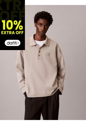 Polo Verde Manga Larga De Canalé Doble Cara Calvin Klein Calvin Klein