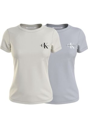Pack De 2 Camisetas En Algodon Con Logo Para Mujer Calvin Klein