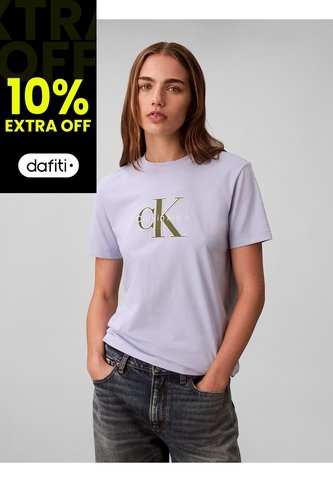 Camiseta Gris Clásica Con Monograma Estampado Calvin Klein Calvin Klein
