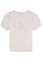 Camiseta Para Niña Con Mangas De Globo Rosado Calvin Klein de Calvin Klein