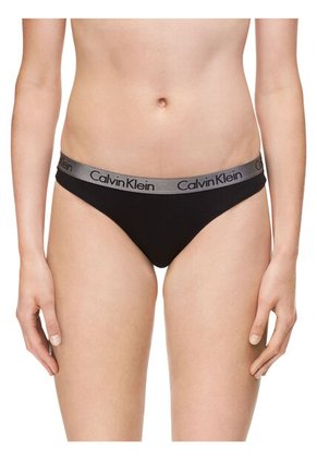 Panties Negro Tipo Tanga En Algodón Radiant Calvin Klein