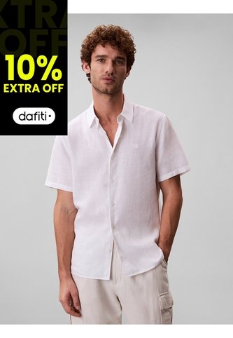 Camisa Blanca Clásica De Manga Corta Calvin Klein Calvin Klein