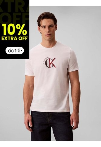 Camiseta Blanca Con Gráfico De Logo Calvin Klein Calvin Klein