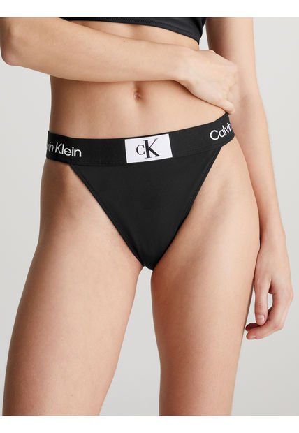 Parte Negro De Abajo De Bikini De Talle Alto - CK96 Calvin Klein