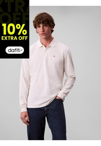 Polo Blanco Casual De Manga Larga Calvin Klein Calvin Klein