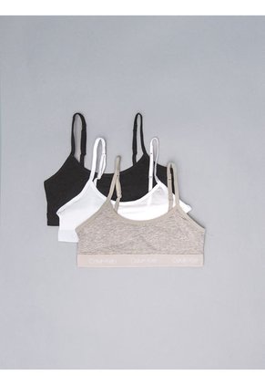 Paquete De 3 Bralettes Classic Para Niña Multicolor Calvin Klein