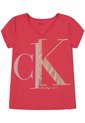 Camiseta Con Cuello V Niña Rojo Calvin Klein de Calvin Klein