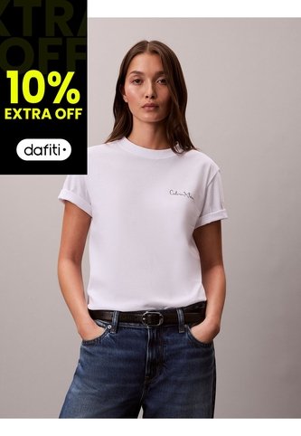 Camiseta Blanca Clásica Con Logo Estampado Calvin Klein Calvin Klein