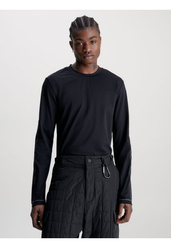 Camiseta De Manga Larga Elástica Slim Con Logo Hombre Negro Calvin Klein Calvin Klein