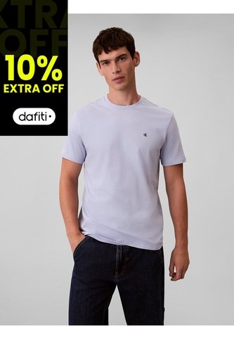Camiseta Gris Con Micro Monograma Bordado Calvin Klein Calvin Klein