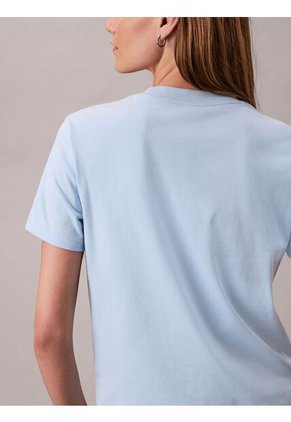 Camiseta Celeste Clásica Con Logo Estampado Calvin Klein