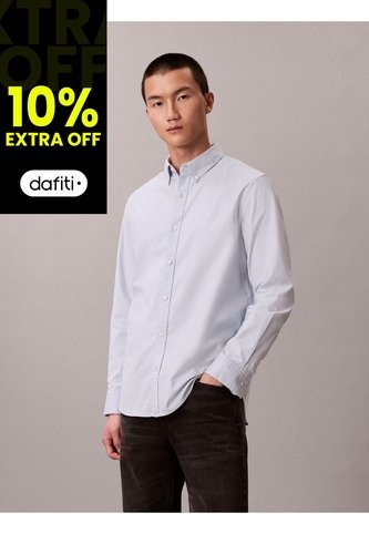 Camisa Celeste Clásica En Tejido Oxford Calvin Klein Calvin Klein