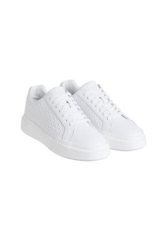 Tenis Blanco Con Suela Gruesa Y Estampado De Monograma En Relieve Calvin Klein Calvin Klein